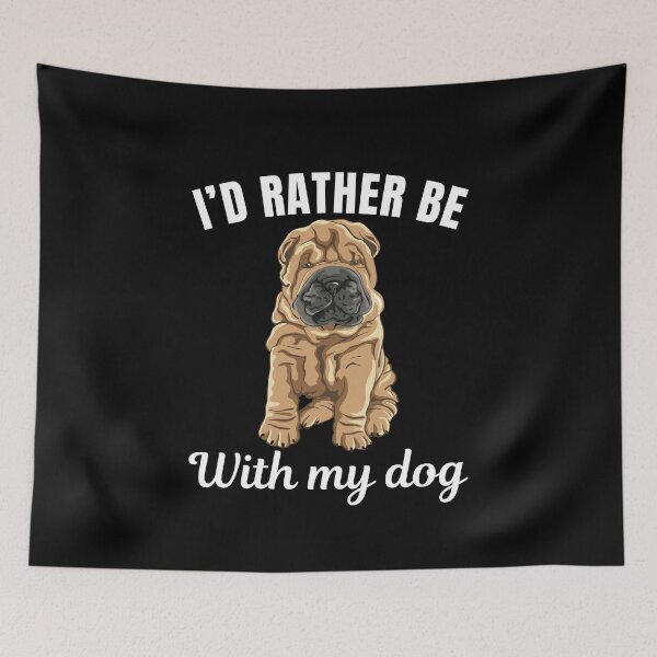 Item preview, I'd rather be with my dog, funny chinese shar pei breed owners or lovers saying  designed and sold by NBSStore.