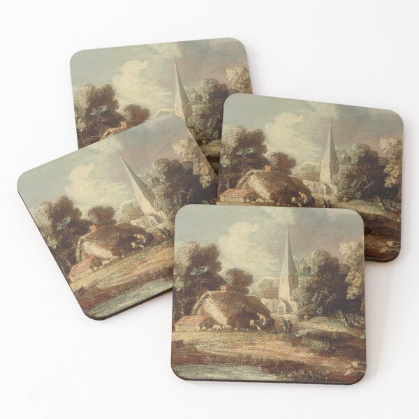 Item preview, Vintage Landscape oif Cottage and Church designed and sold by tomorrowsart.