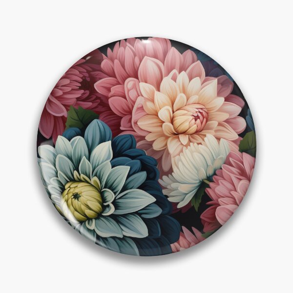 Item preview, Dahlia Tile 29: Velvet Pom-Poms in a Rainbow Garden with Layers of Petals designed and sold by TheBrainArt.