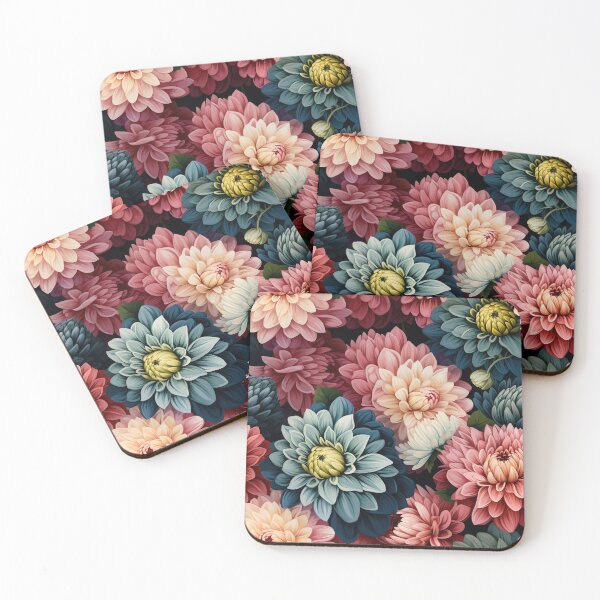 Item preview, Dahlia Tile 29: Velvet Pom-Poms in a Rainbow Garden with Layers of Petals designed and sold by TheBrainArt.