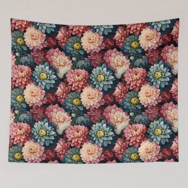 Item preview, Dahlia Tile 29: Velvet Pom-Poms in a Rainbow Garden with Layers of Petals designed and sold by TheBrainArt.