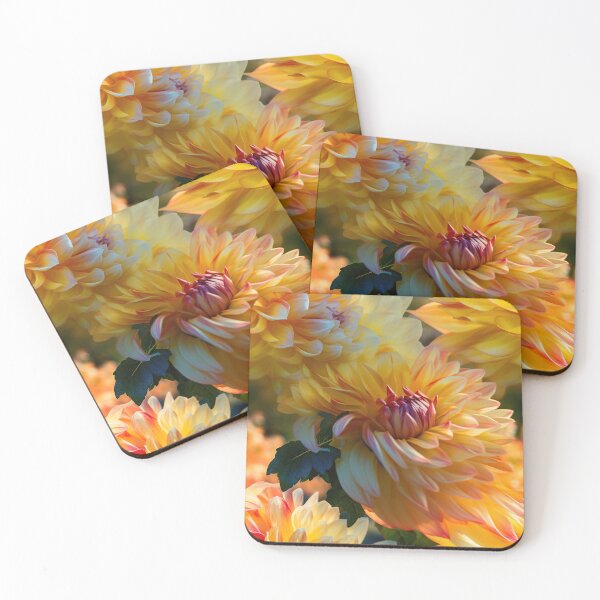 Item preview, Dahlia Tile 30: Velvet Pom-Poms in a Rainbow Garden with Layers of Petals designed and sold by TheBrainArt.