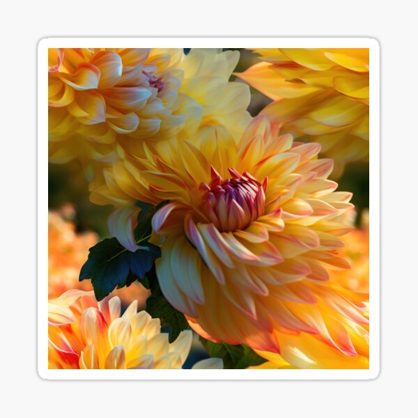 Item preview, Dahlia Tile 30: Velvet Pom-Poms in a Rainbow Garden with Layers of Petals designed and sold by TheBrainArt.