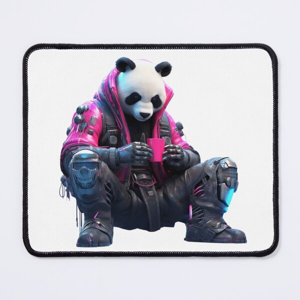 Item preview, Cyber-panda drinking coffee designed and sold by HellsingDesigns.