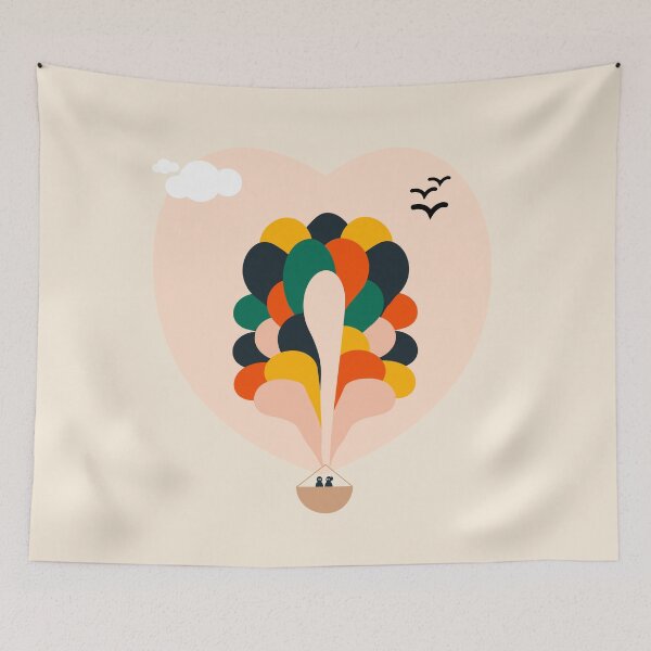 Item preview, Love in the Skies: Abstract Air Balloon Art designed and sold by ArtologyNamah.