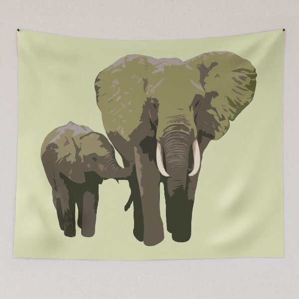 Item preview, Painted Elephant and Baby designed and sold by Little-Vixen.