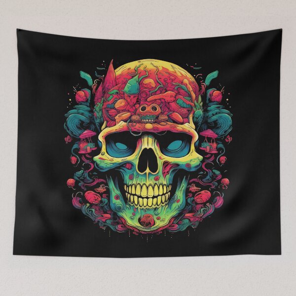 Item preview, Calavera Psicodélica, Muerte, Símbolo, Oscuridad, Peligro, Transitoriedad, Miedo, Arte Macabro designed and sold by psytrancedesign.