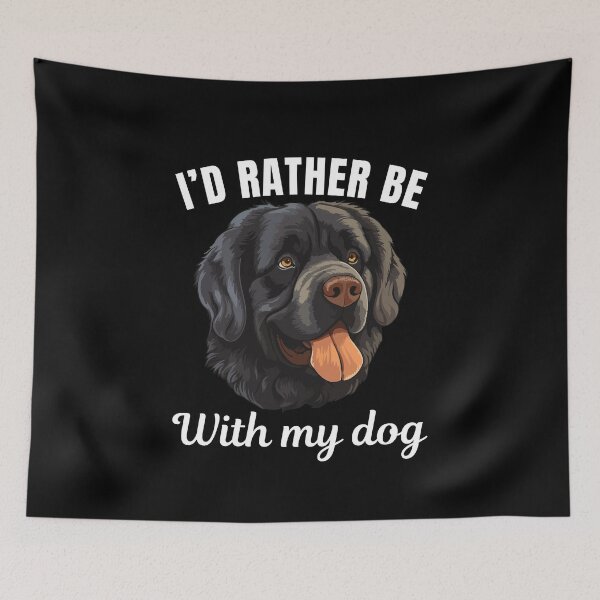 Item preview, I'd rather be with my dog, funny newfoundland dog breed owners or lovers saying  designed and sold by NBSStore.