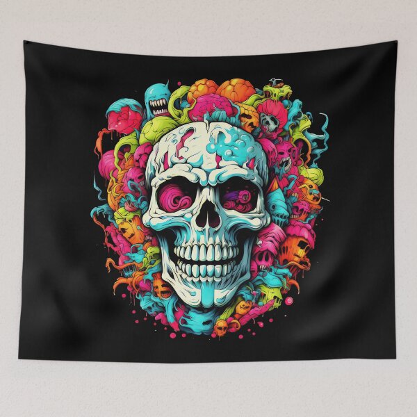 Item preview, Calavera Psicodélica, Muerte, Símbolo, Oscuridad, Peligro, Transitoriedad, Miedo, Arte Macabro designed and sold by psytrancedesign.