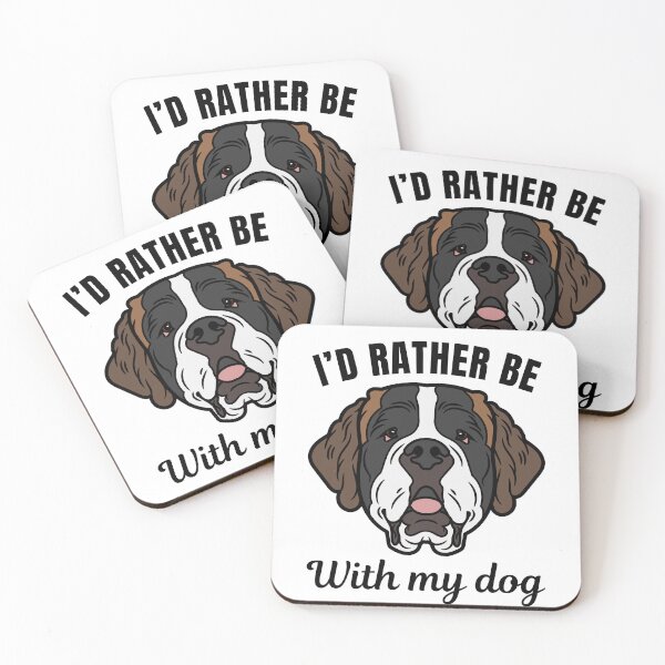 Item preview, I'd rather be with my dog, funny Saint Bernard breed owners or lovers saying  designed and sold by NBSStore.