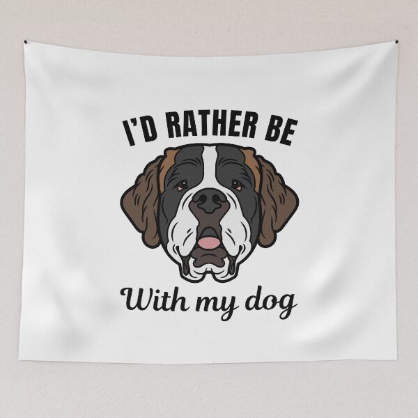 Item preview, I'd rather be with my dog, funny Saint Bernard breed owners or lovers saying  designed and sold by NBSStore.