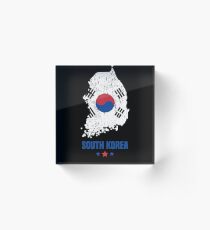 South Korea Flag Korean Apparel Acrylic Block