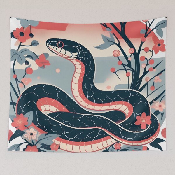 Item preview, Red bellied black snake Austalian animal art style designed and sold by RubisLeaf.