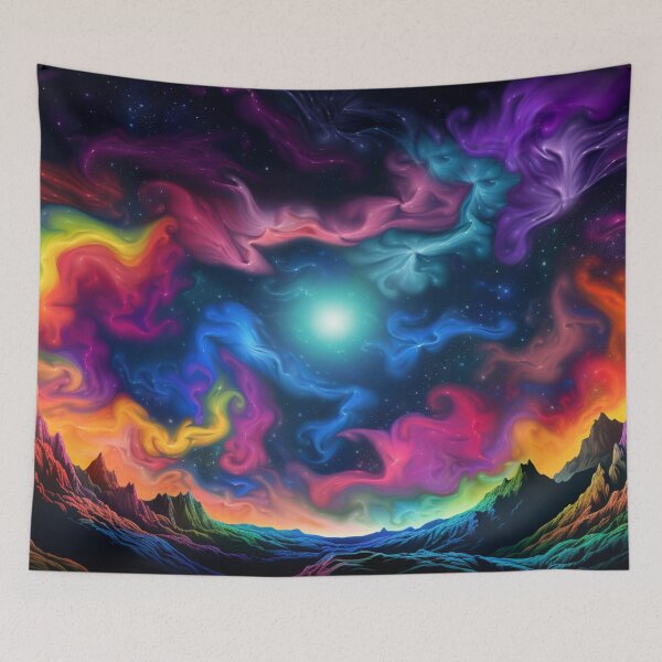 Item preview, Fantasy Landscape Art - Ethereal Cosmic Oasis designed and sold by Fantasy Masterpiece.