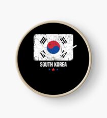 South Korea Flag Korean Apparel Clock