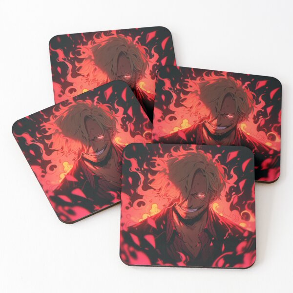 Item preview, Sanji with a feral expression, background with flames designed and sold by Pixalaxy.