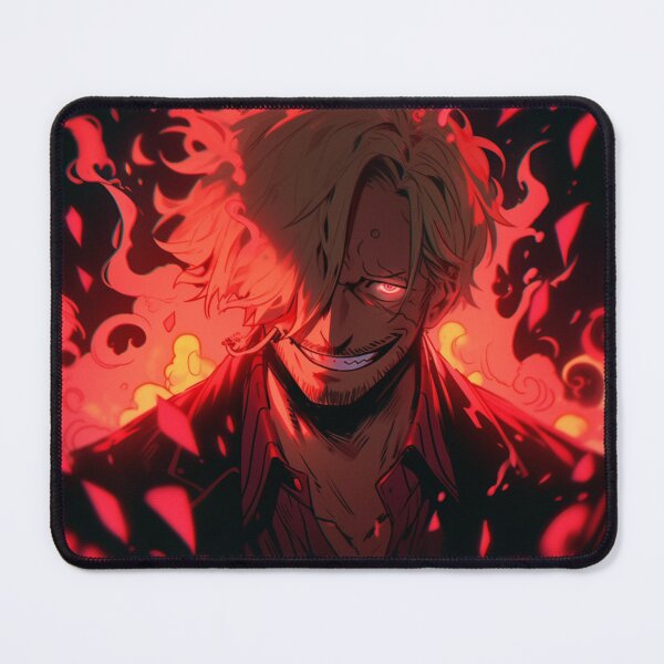 Item preview, Sanji with a feral expression, background with flames designed and sold by Pixalaxy.
