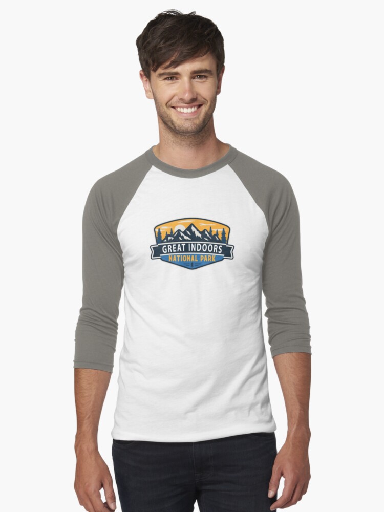 Imagen 1 de 3, Camiseta ¾ estilo béisbol con la obra Parque Nacional Great Indoors-Vintage, diseñada y vendida por Nature-spirit.