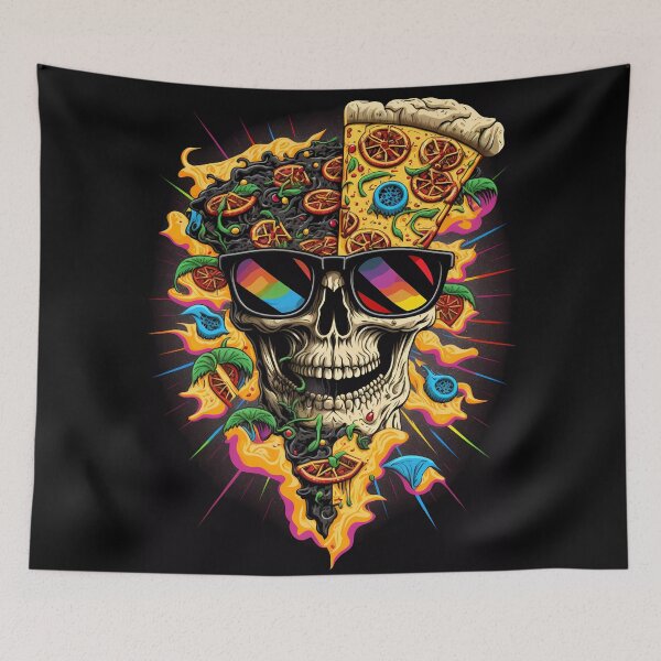 Item preview, “Pizza Skull Style” designed and sold by Art-Vortex-fr.