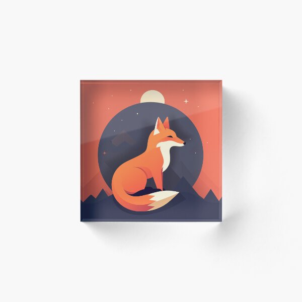 Item preview, Fox with abstract landscape in the background designed and sold by randrdesign.
