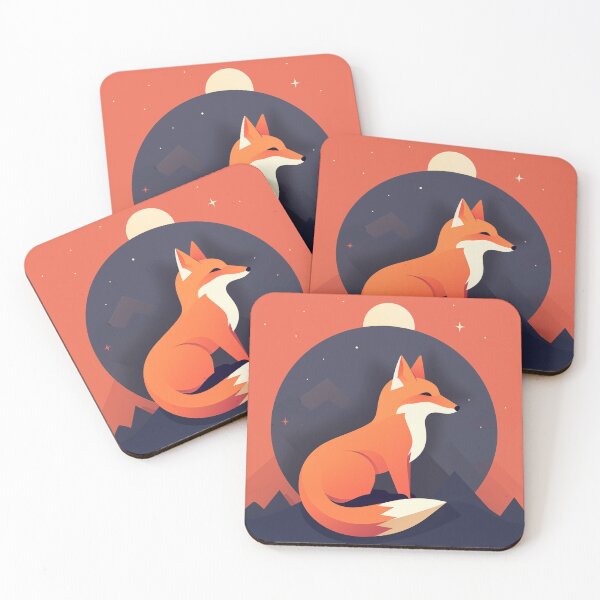 Item preview, Fox with abstract landscape in the background designed and sold by randrdesign.