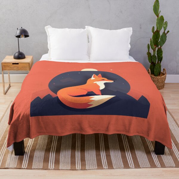 Item preview, Fox with abstract landscape in the background designed and sold by randrdesign.