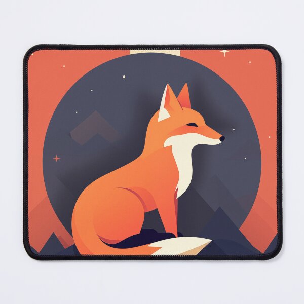 Item preview, Fox with abstract landscape in the background designed and sold by randrdesign.
