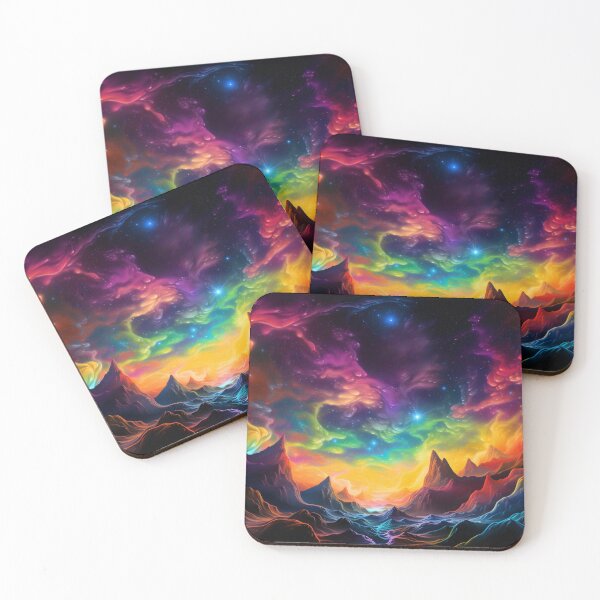 Item preview, Fantasy Landscape Art - Twin Stars Psychedelic Cosmos designed and sold by Fantasy Masterpiece.