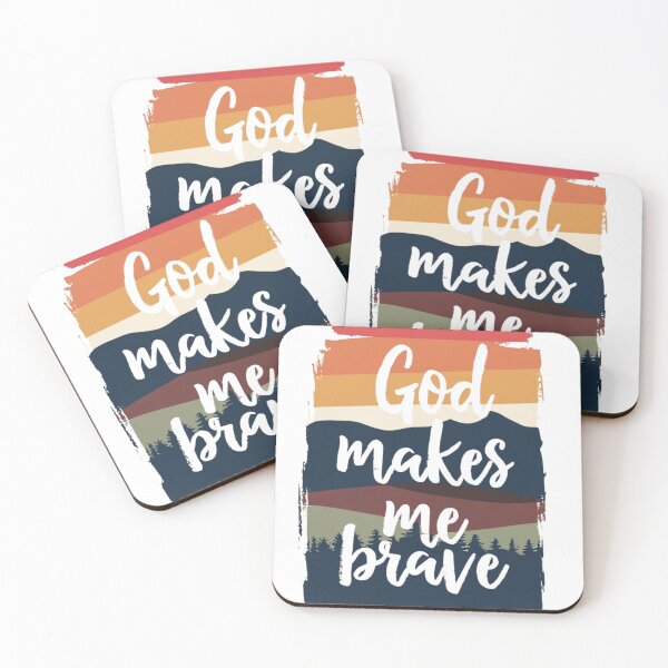 Item preview, Copy of God Makes Me Brave, Tress and Colorful Mountain Art designed and sold by Faithloveshop.