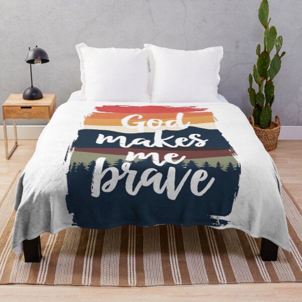 Item preview, Copy of God Makes Me Brave, Tress and Colorful Mountain Art designed and sold by Faithloveshop.