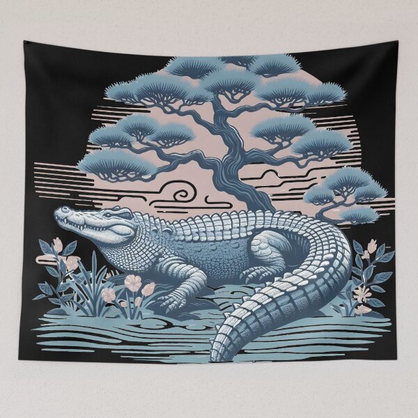 Item preview, Alligator retro style art designed and sold by RubisLeaf.