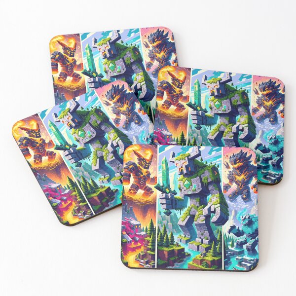 Item preview, Majestic Pixel Guardians Triptych - A Pixelated Adventure designed and sold by pixelpopplanet.