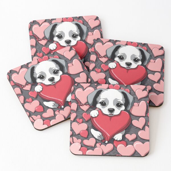 Item preview,  Cute dog surrounded by hearts melt your heart designed and sold by Marcu Ioachim.