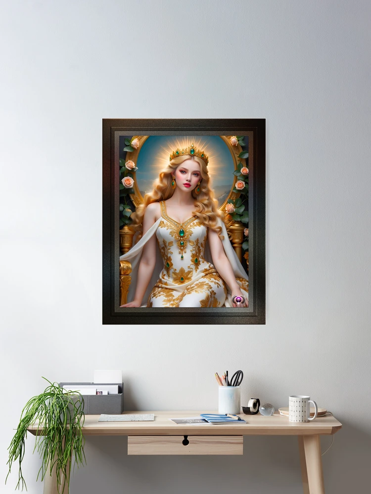 Ceres En Su Trono,Pintura Romana Beautiful AI Concept Art Portrait by Xzendor7 Room Decor Wall Art Print