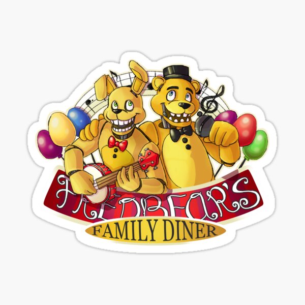 Golden Bonnie Stickers Redbubble - fred bears family diner roblox
