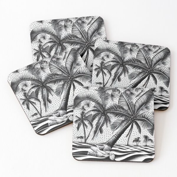 Item preview, Coconut palms in sandstorm designed and sold by George Hutton Hunter.
