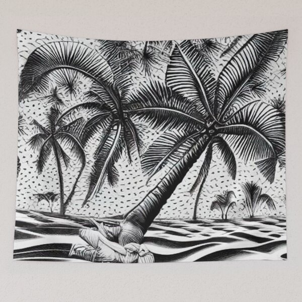 Item preview, Coconut palms in sandstorm designed and sold by George Hutton Hunter.