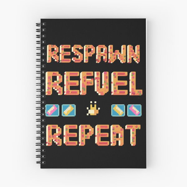Item preview, RESPAWN, REFUEL, REPEAT in pixel emoji style designed and sold by XYDstore.