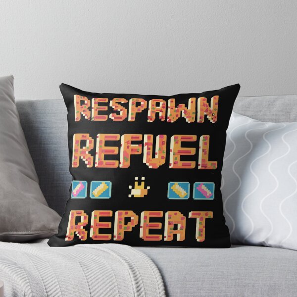 Item preview, RESPAWN, REFUEL, REPEAT in pixel emoji style designed and sold by XYDstore.