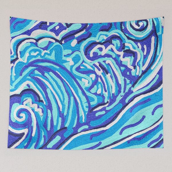 Item preview, wave, vintage wave patterns, oil painting designed and sold by zzzozzo.