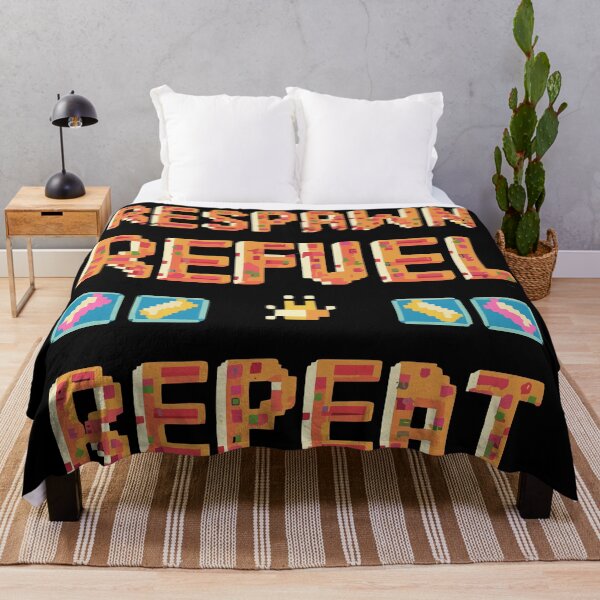 Item preview, RESPAWN, REFUEL, REPEAT in pixel emoji style designed and sold by XYDstore.
