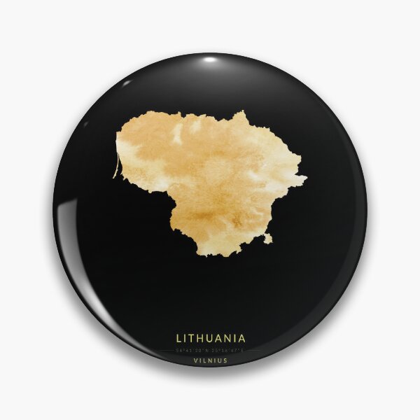 Item preview, Lithuania map in gold color designed and sold by Jerhus.