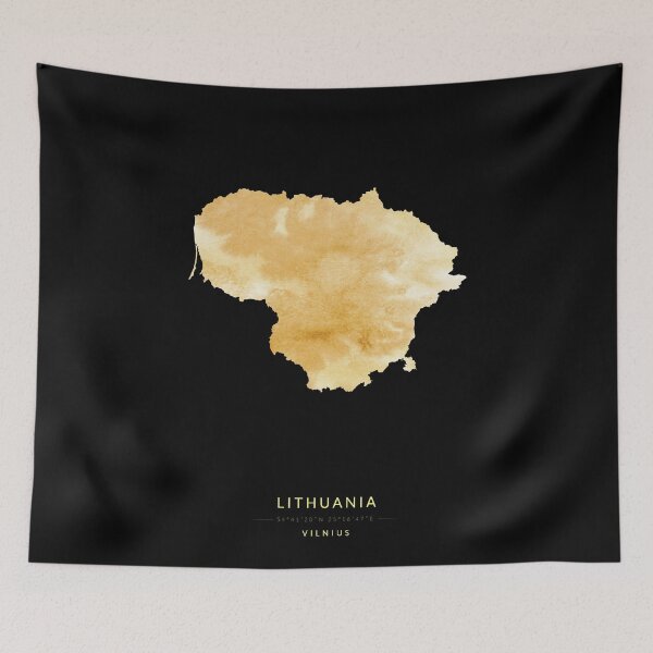 Item preview, Lithuania map in gold color designed and sold by Jerhus.