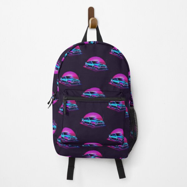 Item preview, Image depicts a car in neon colors on a neon road designed and sold by BlueGoldArt.