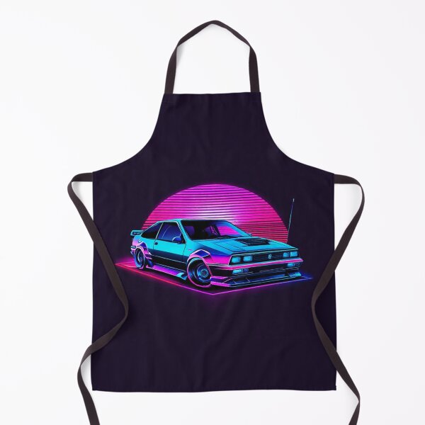 Item preview, Image depicts a car in neon colors on a neon road designed and sold by BlueGoldArt.