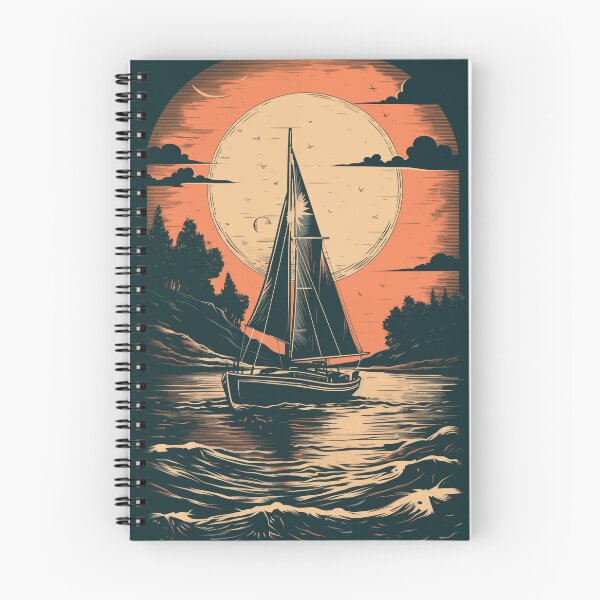 Aperçu de l'œuvre Promenade aventure en voilier de nuit et pleine lune créée et vendue par randrdesign.