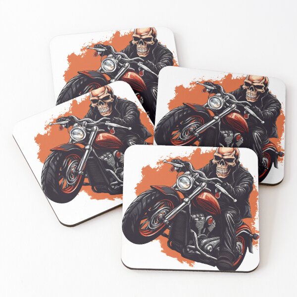 Item preview, skull riding a motorcycle designed and sold by javierparra.