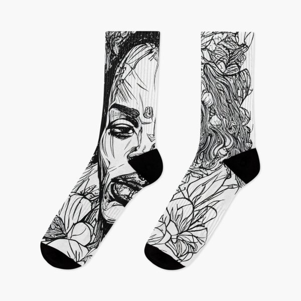 Item preview, Abstract woman painting black and white color designed and sold by vandiinos.