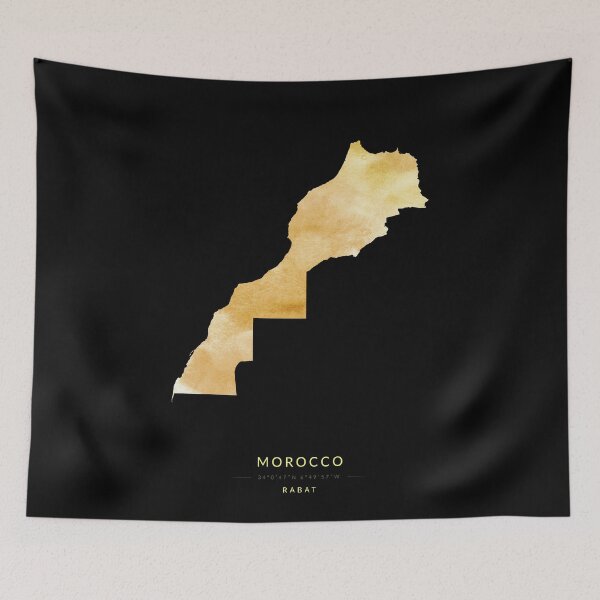 Item preview, Map of Morocco in gold color designed and sold by Jerhus.