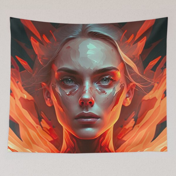 Item preview, Dreamscape Fire Serenade: Abstract Fusion of Sleep and Flowing Surreality designed and sold by iQuorra.